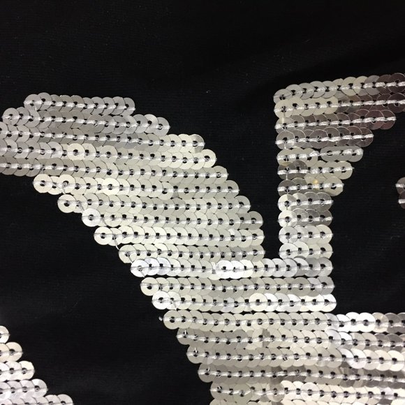 D&G DOLCE & GABBANA Italy Black Silver LOVE Sequin Long Sleeve Shirt - Picture 5 of 8